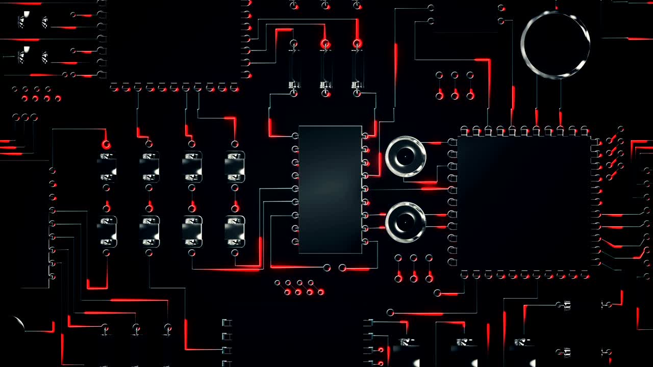 전자 회로판의 클로즈업