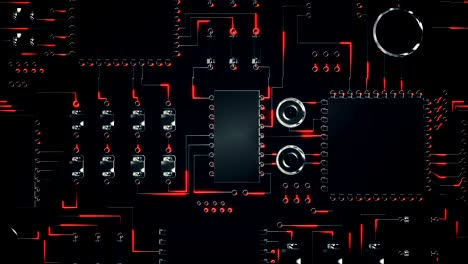 primer plano de una placa de circuitos electrónicos