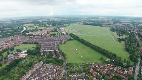 drone shot towards york racecourse
