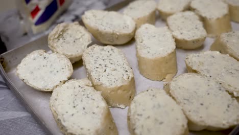 garlic butter spread on bread before going in the oven