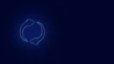 icono de símbolo de reciclaje con efecto plexo. líneas conectadas con puntos. líneas plexo