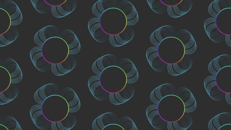 Monochromatic circular pattern with blue and purple circles