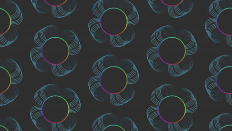 patrón circular monocromático con círculos azules y púrpuras