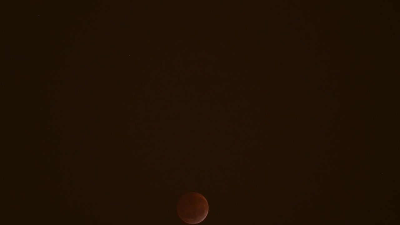 Time-lapse of the lunar eclipse or blood-moon 2019