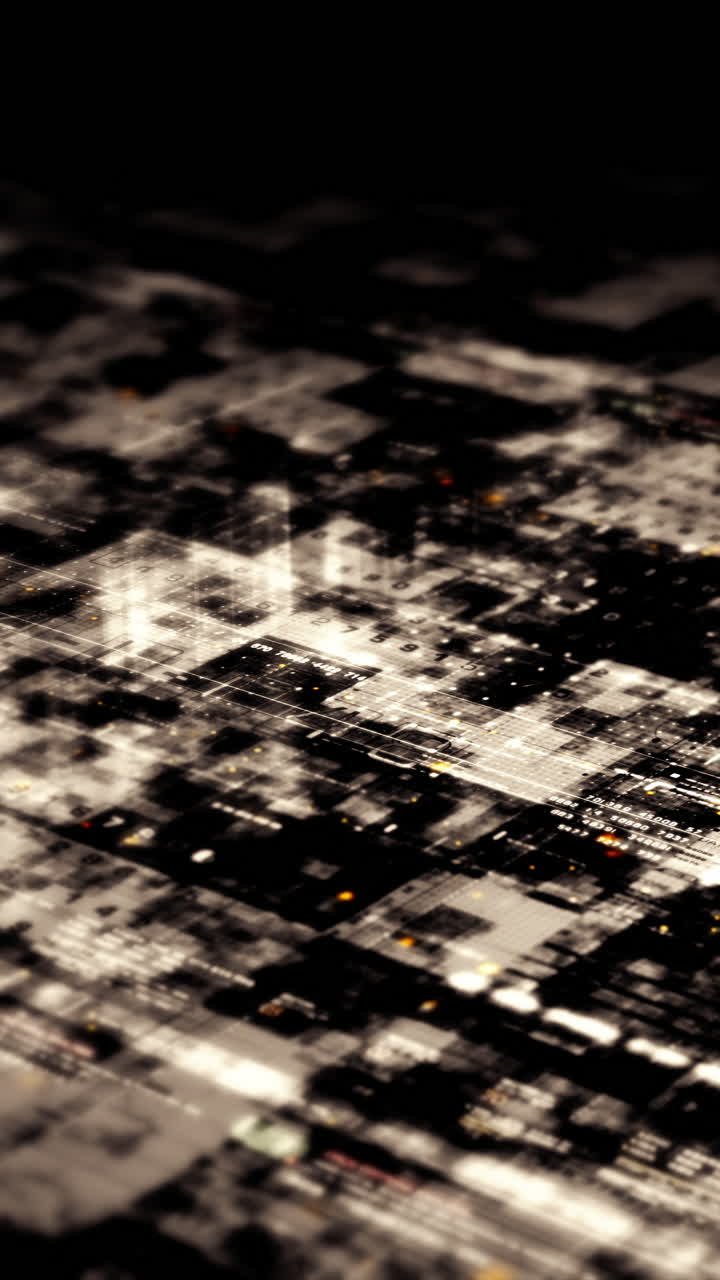 첨단 메타버스, 암호화된 숫자를 가진 하이테크 디지털 데이터 텔레메트리, 컴퓨터 데스크 수직 화면 디스플레이 형식을 위한 동적 배경 표시