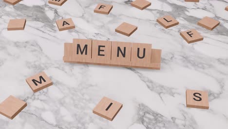 Menu-word-on-scrabble