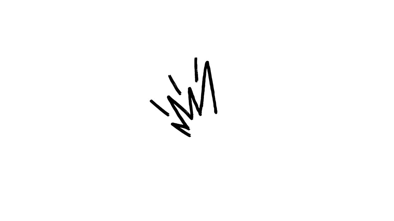 Semplice animazione a linee nere disegnata a mano su sfondo bianco