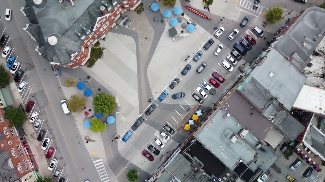 The downtown district of Stratford ontario with a view of their city council building
