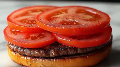 burger with tomato slices