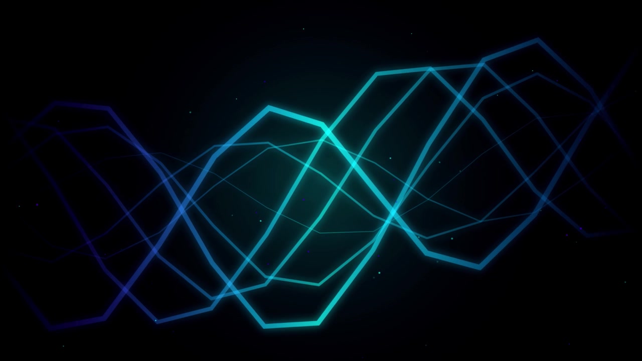 Abstract Glowing Neon Wave Lines Moving on Dark Background