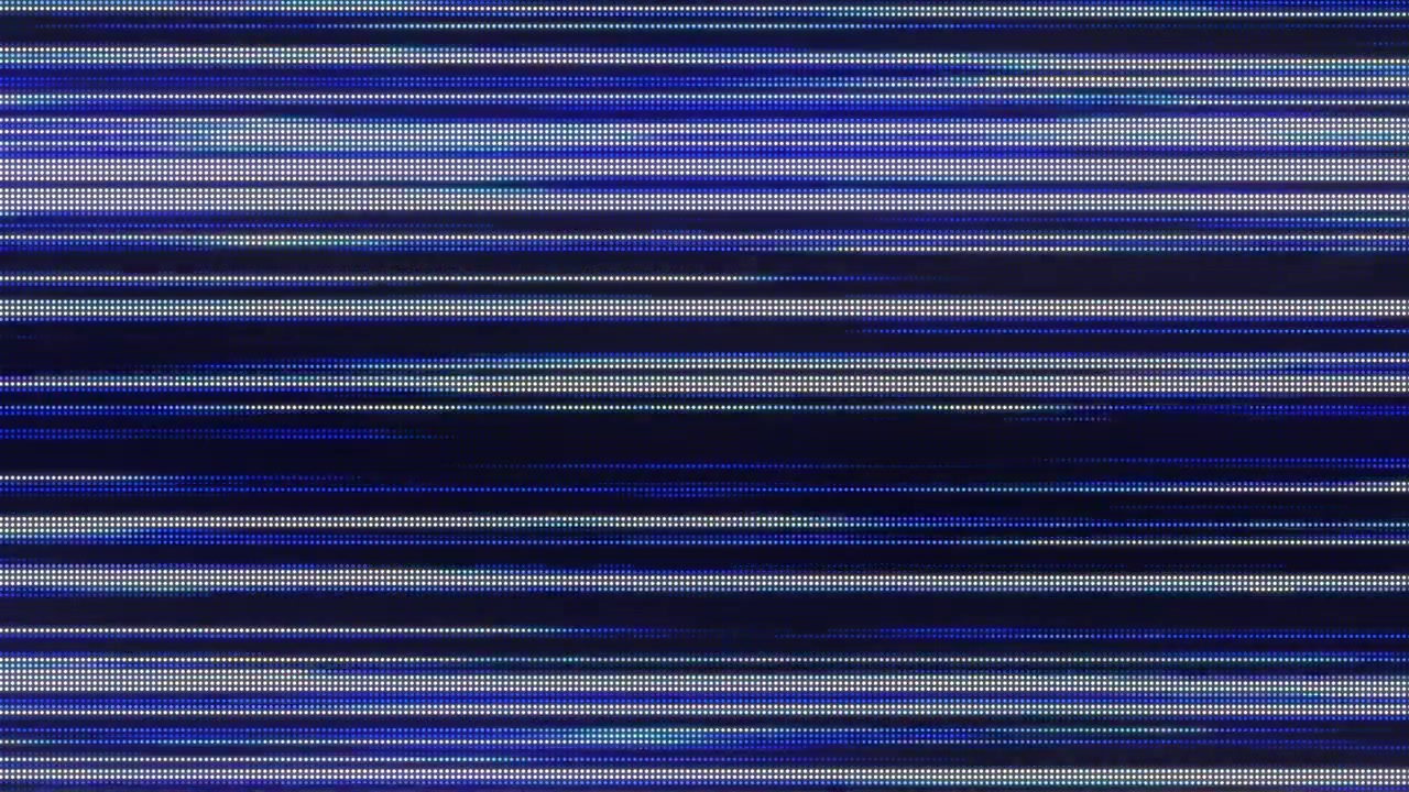 Effetto glitch digitale astratto con linee di scansione orizzontali blu
