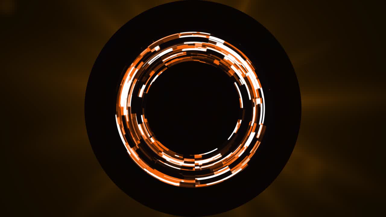 추상적인 미래의 오렌지와 색 디지털 기술 반이는 원 배경.mp4