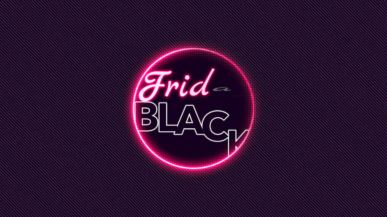 Black Friday with neon red circles