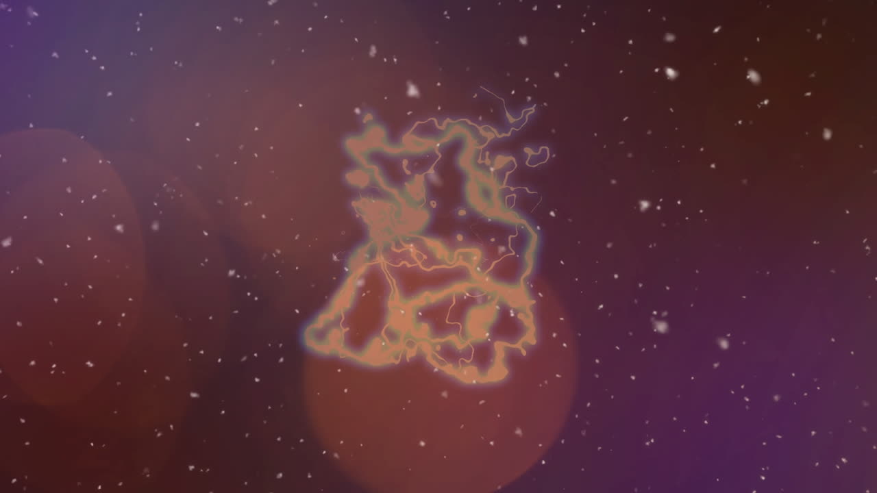 animación de ondas, bokeh y polvo sobre fondo violeta