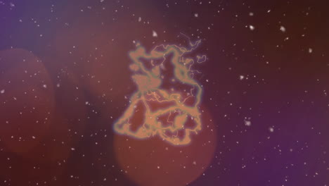 animación de ondas, bokeh y polvo sobre fondo violeta