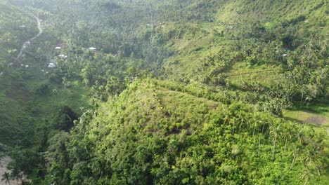 a flight over a little village, in the mountains of the philippines