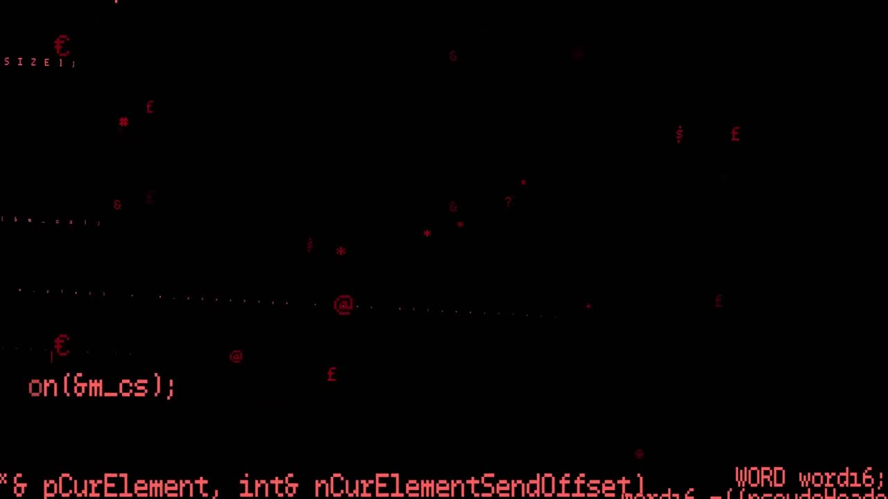 Animation of data processing on black background