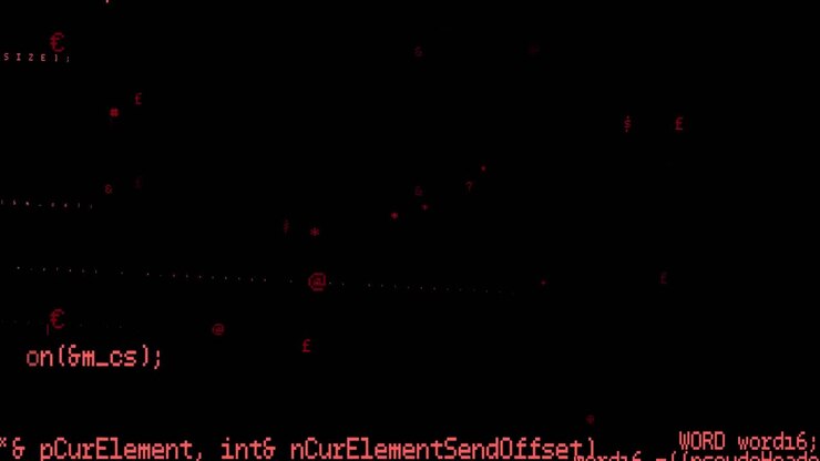 Animation of data processing on black background