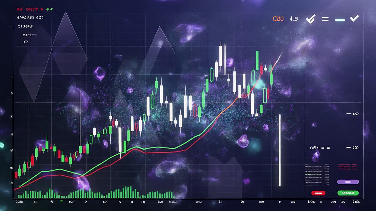 Gráfico de Velas Financeiro Digital Mostrando Crescimento e Análise de Dados.