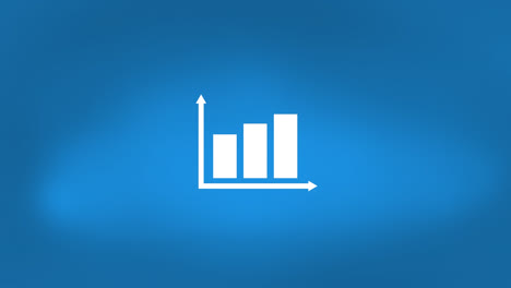 animation of statistic graph over blue background