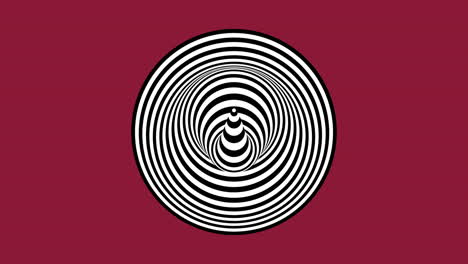 mesmerizing black and white spiral pattern on red background