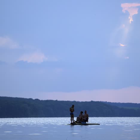catamaran sailing on the river