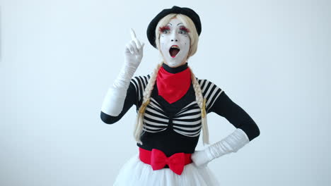 mime artist expressing surprise