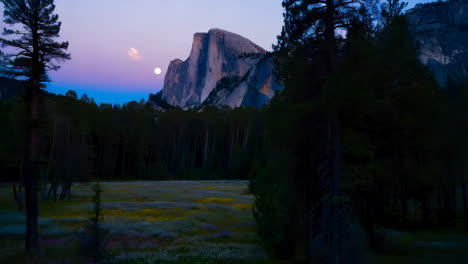 moonlit valley at yosemite national park