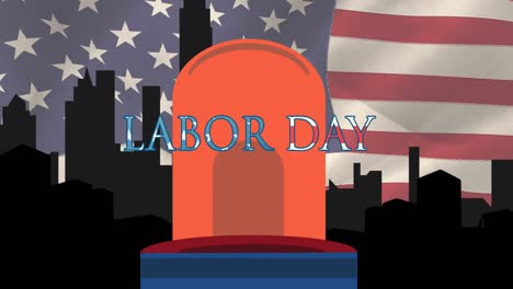 Animation-of-labor-day-text-over-flag-of-united-states-of-america