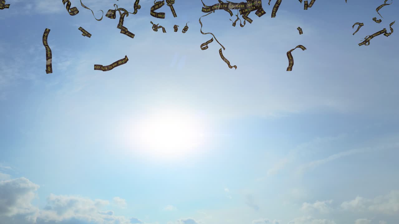 주식 티커 테이프 떨어지는 통화 시장 벽 st 퍼레이드 축하 4k