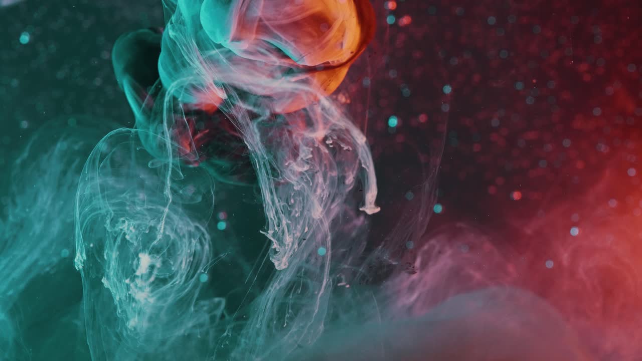 Abstract Colourful Smoke Smoothly Flowing And Bursting In Space - Cosmic Nebula-like
