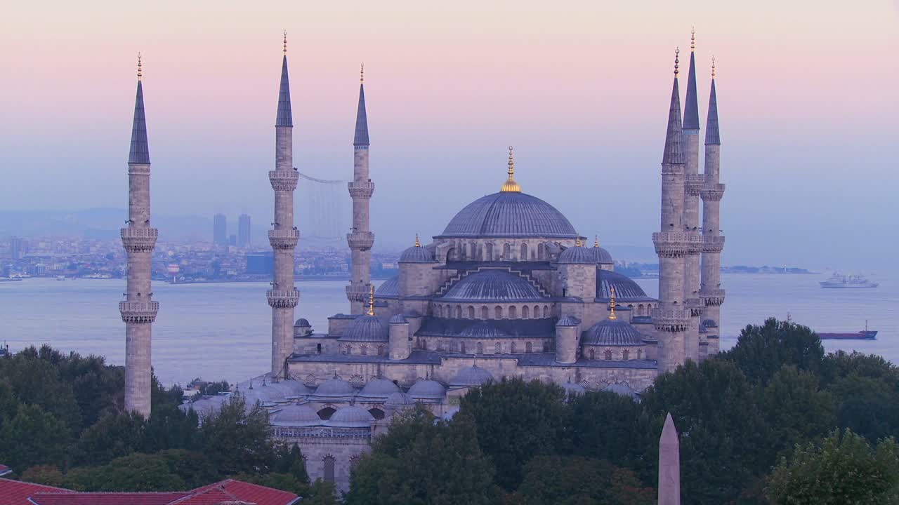 la mezquita azul en estambul turquía al atardecer 2