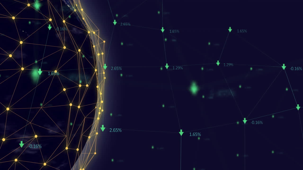 animación de la red de conexiones sobre fondo negro