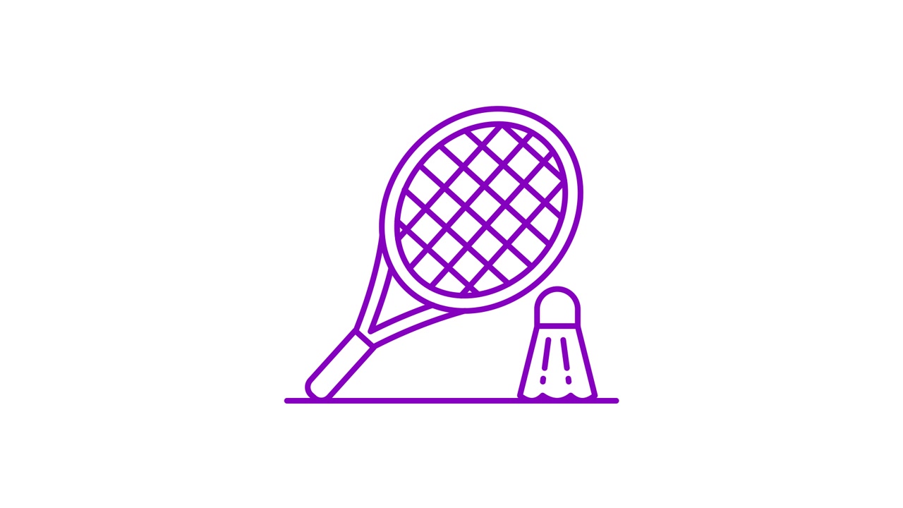 Animated Drawing of a Tennis Racket and Shuttlecock
