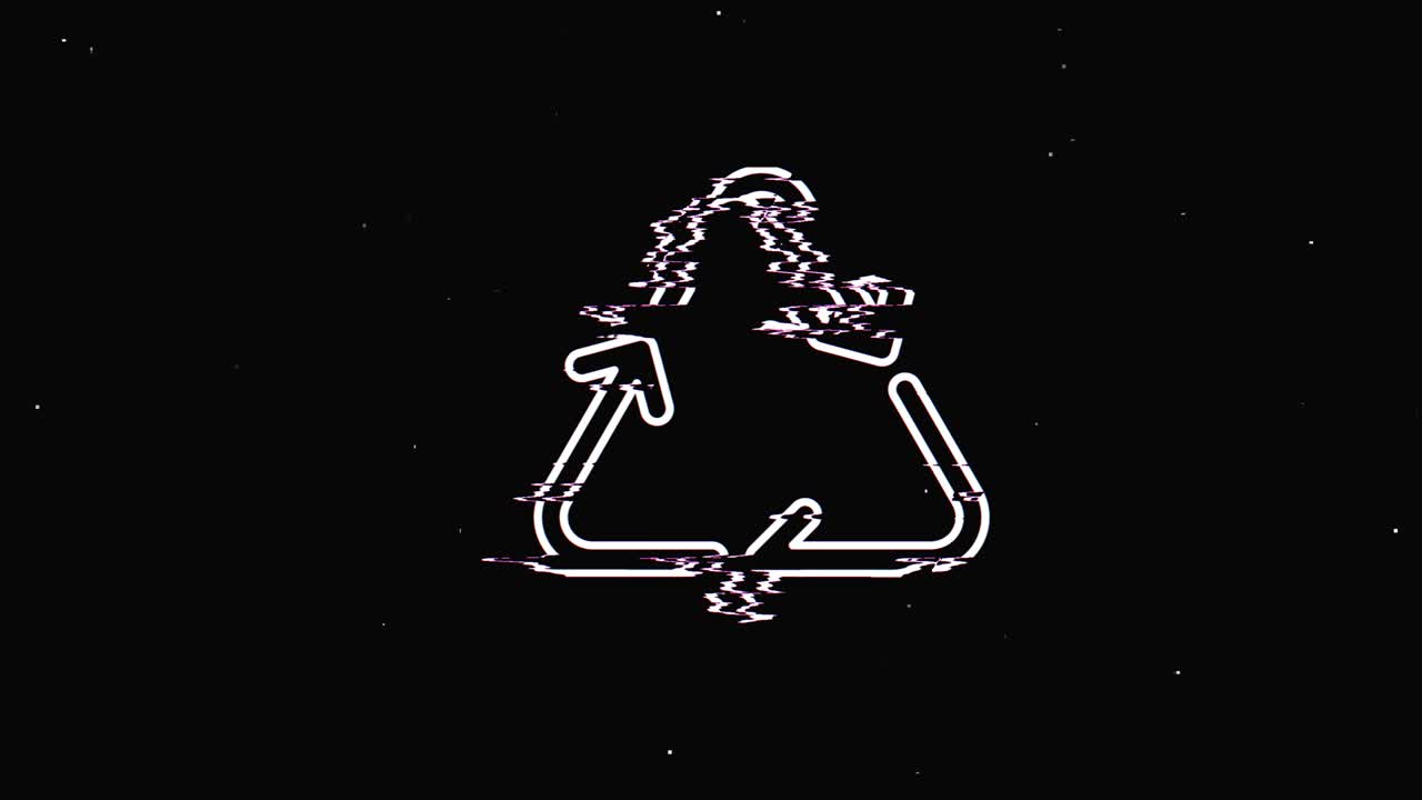 el icono de reciclaje es un ruido vintage, el error es una mala animación de señal.