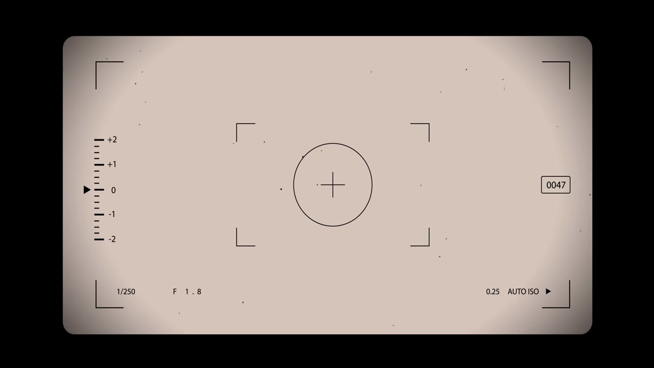 Vintage Camera Viewfinder Overlay with Film Grain and Dust