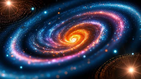 colorful spiral galaxy in deep space. bright cosmic spiral galaxy with vivid colors and glowing stars set against the backdrop of deep space.
