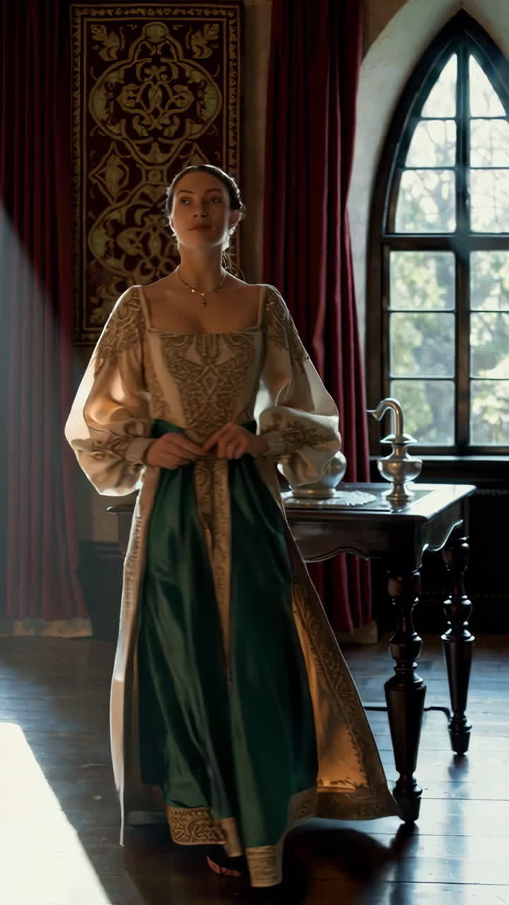 dama medieval con un vestido renacentista