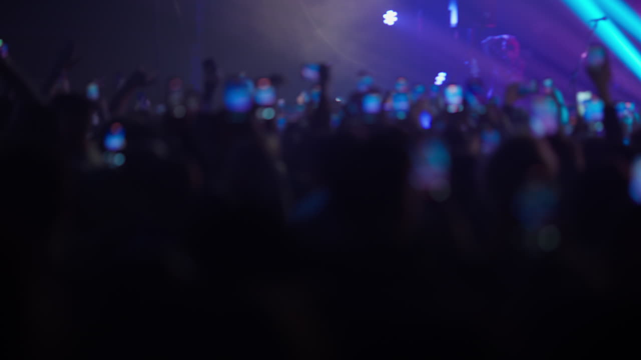 La folla del concerto con i telefoni