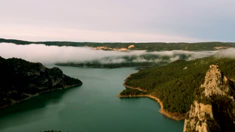 White-clouds-and-fogs-cover-over-green-vegetation-of-catalonia-spain