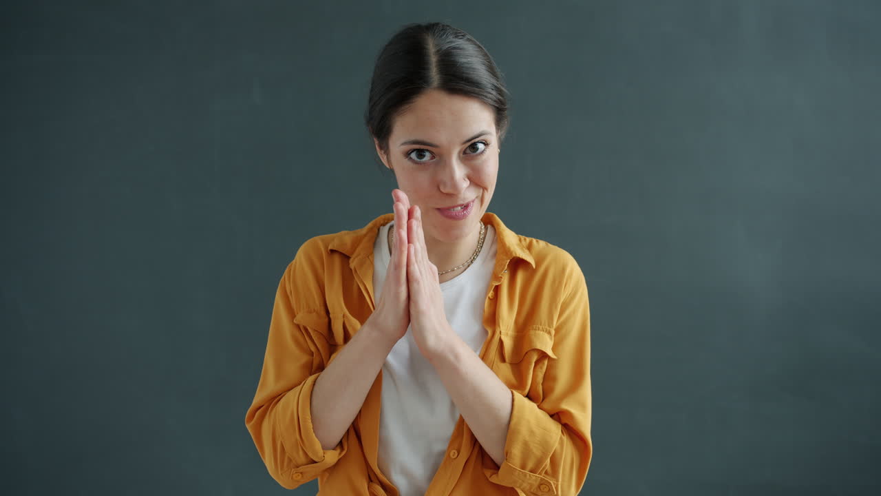 Woman with a playful expression