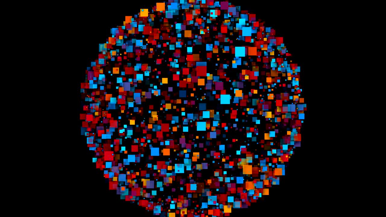 fondo abstracto de una esfera formada por cuadrados coloridos