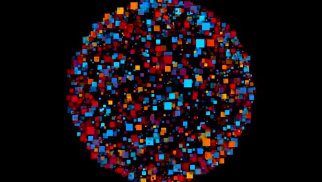 fondo abstracto de una esfera formada por cuadrados coloridos