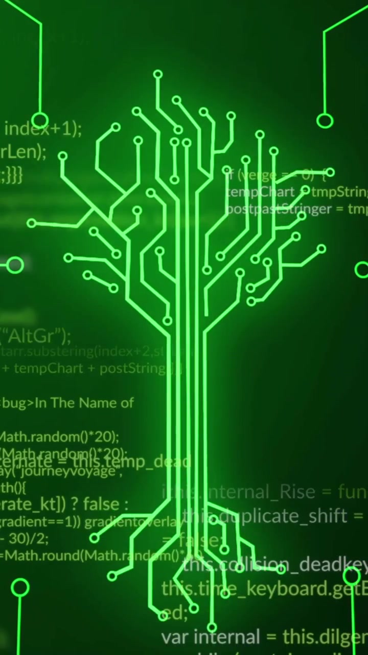 Animation of integrated circuit over data processing on digital screen