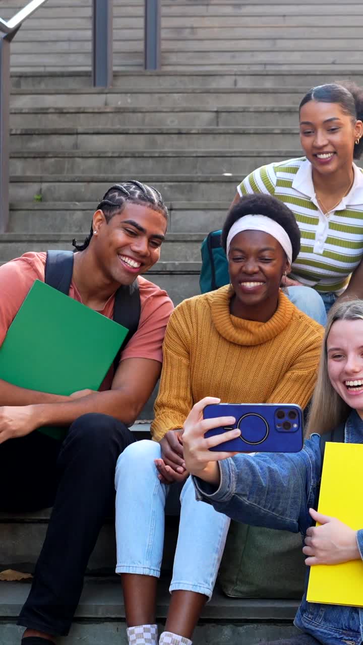 Group of Students Taking Selfies