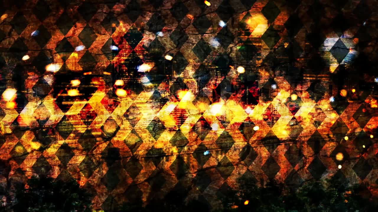 추상적인 골든 아길 패턴과 반이는 입자 - 4k 원활한 루프 모션 배경 애니메이션