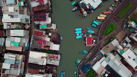 Vista-Aérea-Del-Pueblo-De-Tai-O-En-Hong-Kong