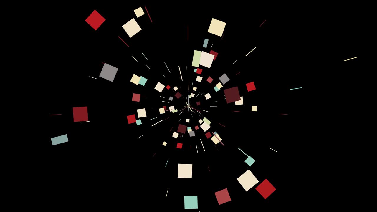 viaje espacial abstracto animación gráfica. abstracto ciencia ficción 2d fondo animado de túnel espacial. elemento de bucle con líneas de movimiento