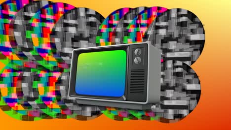 old television and colorful static