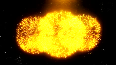 Eid Mubarak Text Wish On Firework Display Explosion Particles.